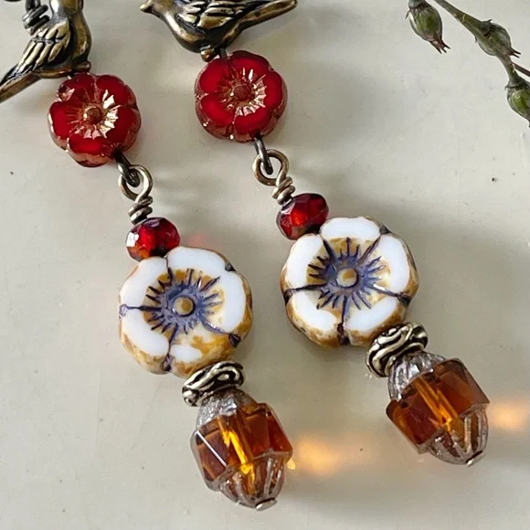 ARTISAN Earrings - “Desert Rose” Dangles - Picture 3 of 9